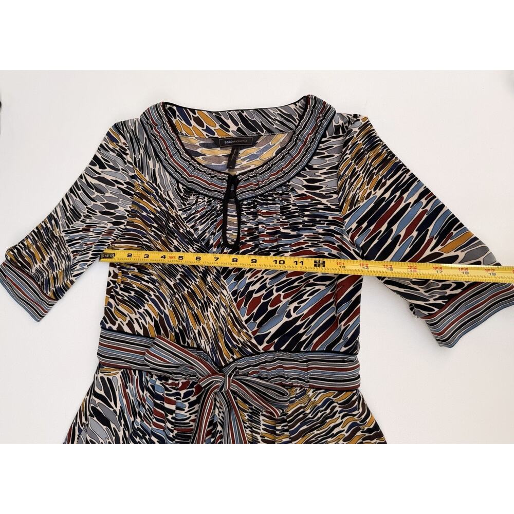 BCBG MaxAzria Abstract-Print Belted Dress – Size XS - Picture 6 of 10
